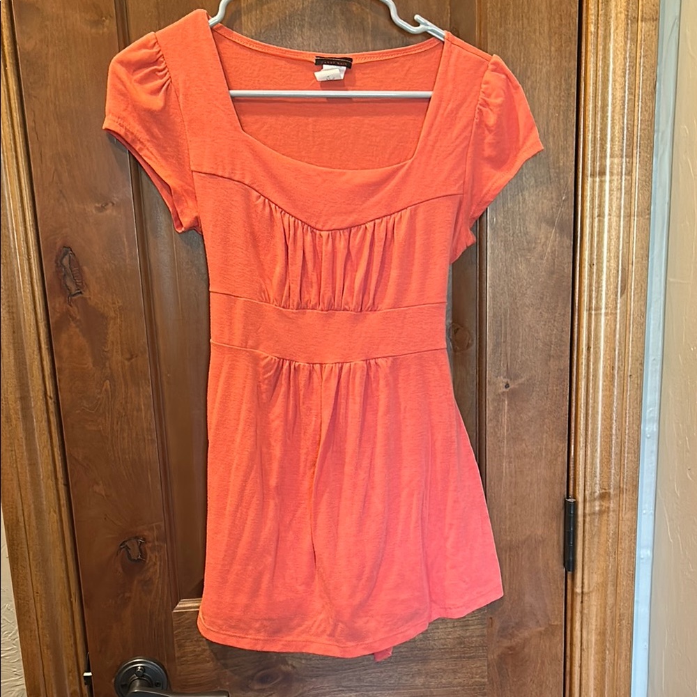 Orange Short Sleeve Dress